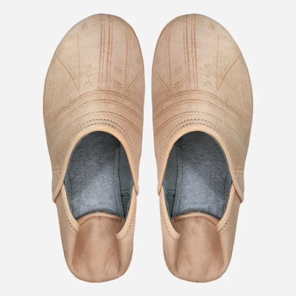 Beige Leather Slippers